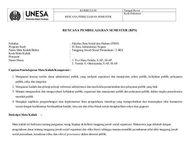 Rps Tanggung Jawab Sosial Perusahaan