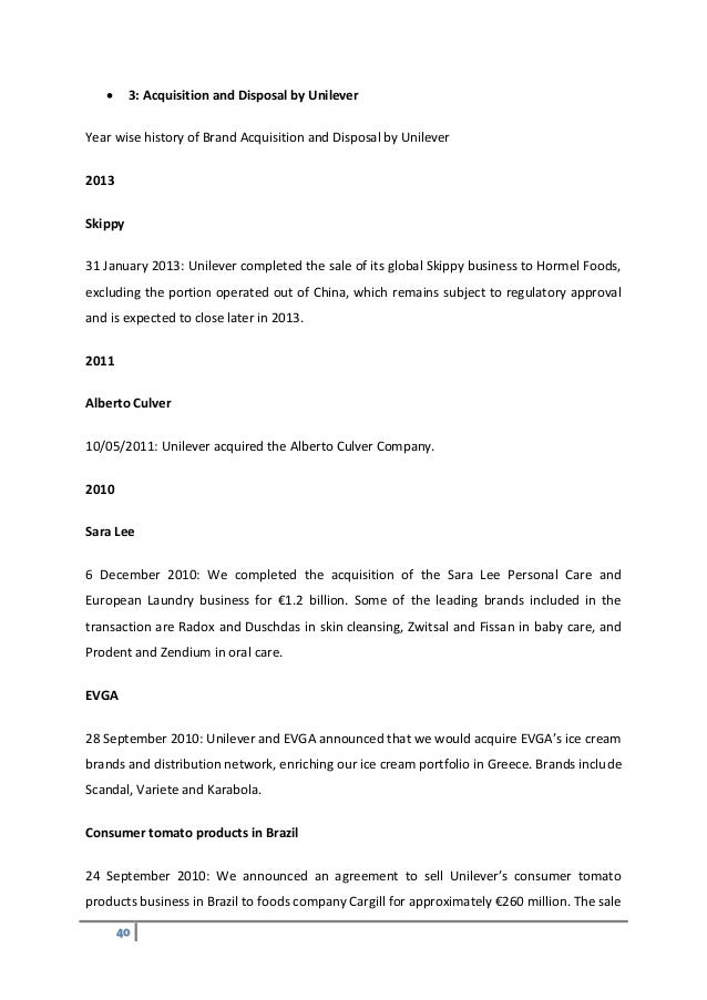 comparison unilever vs p