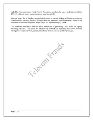 Communication Service Fraud Example Frauds in telecom sector | DOCX