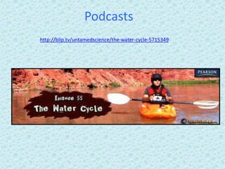 Podcasts
http://blip.tv/untamedscience/the-water-cycle-5715349
 