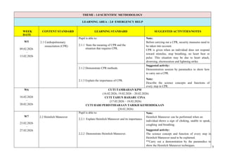 Comprehensive Form 4 Science Scheme of Work 2026: Safety, Emergency ...