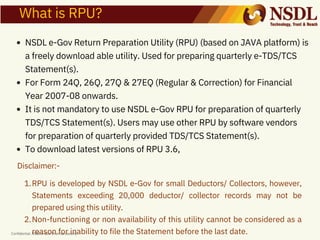 Tds Rpu TDS TCS RETURN PREPARATION UTILITY PART A | PDF