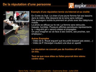 Gérer sa réputation en ligne - Denis Failly