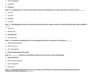 Questionnaire List For Risk Quiz and Exam | PDF