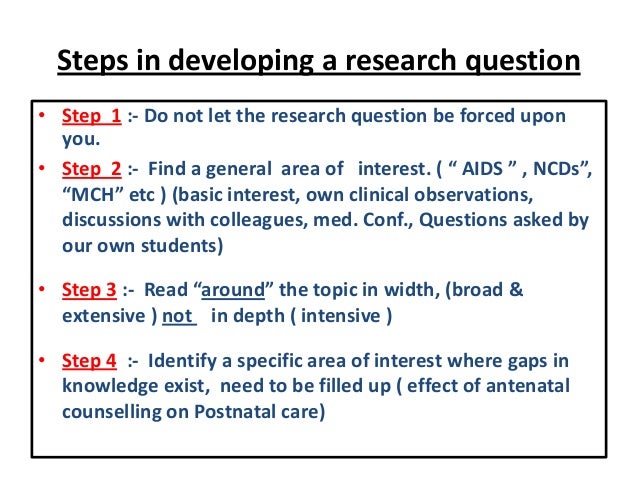 research questions step