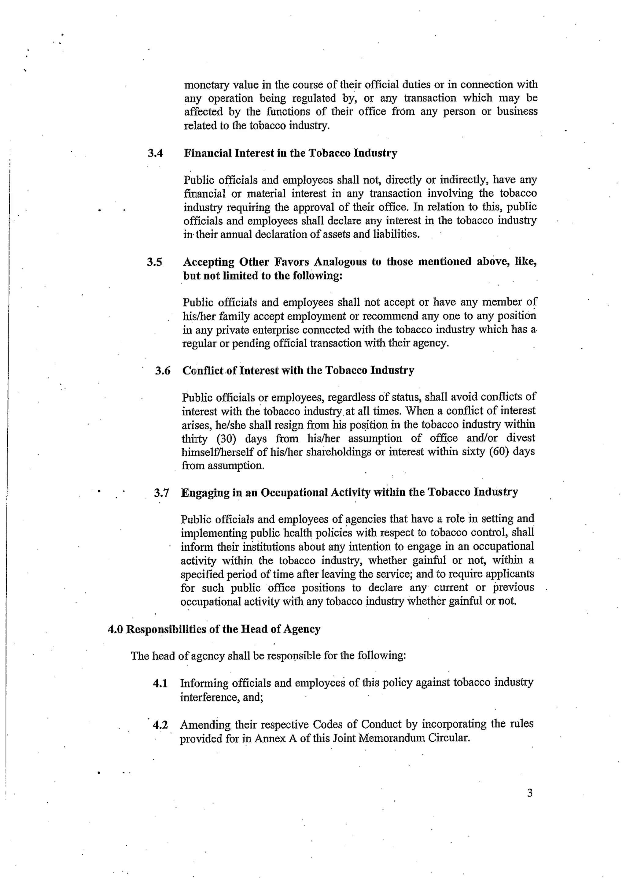 Joint Memorandum Circular No. 2010-01 (DOH and CSC)