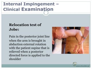 Job Relocation Test Impingement syndromes | PPTX