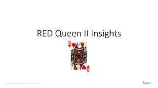 RED Queen II Insights
Source: Red Queen II Innovators Offsite – March 2019
 
