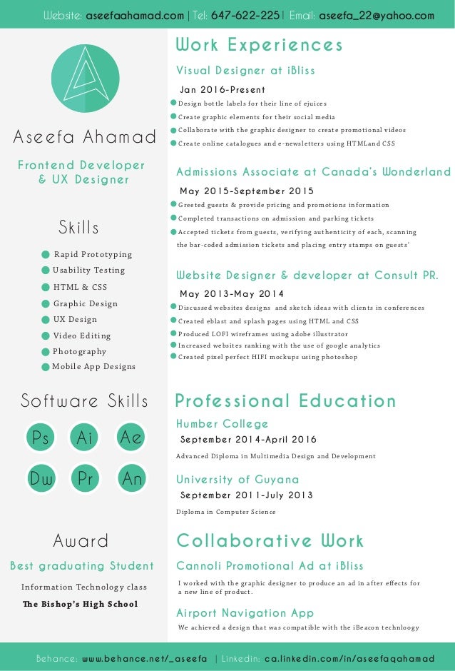 ux designer resume