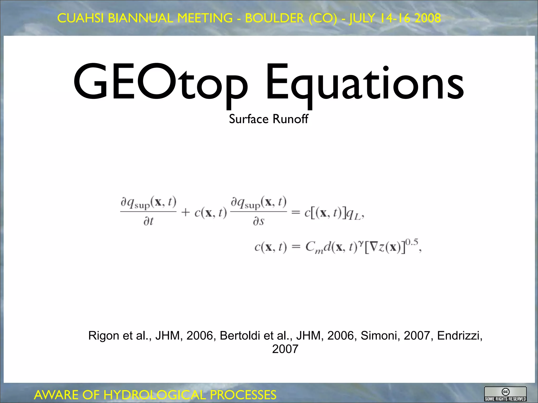 GEOFRAME: a system for doing hydrology by computer