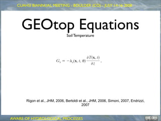 Simple Geoframe GEOFRAME: a system for doing hydrology by computer | PDF