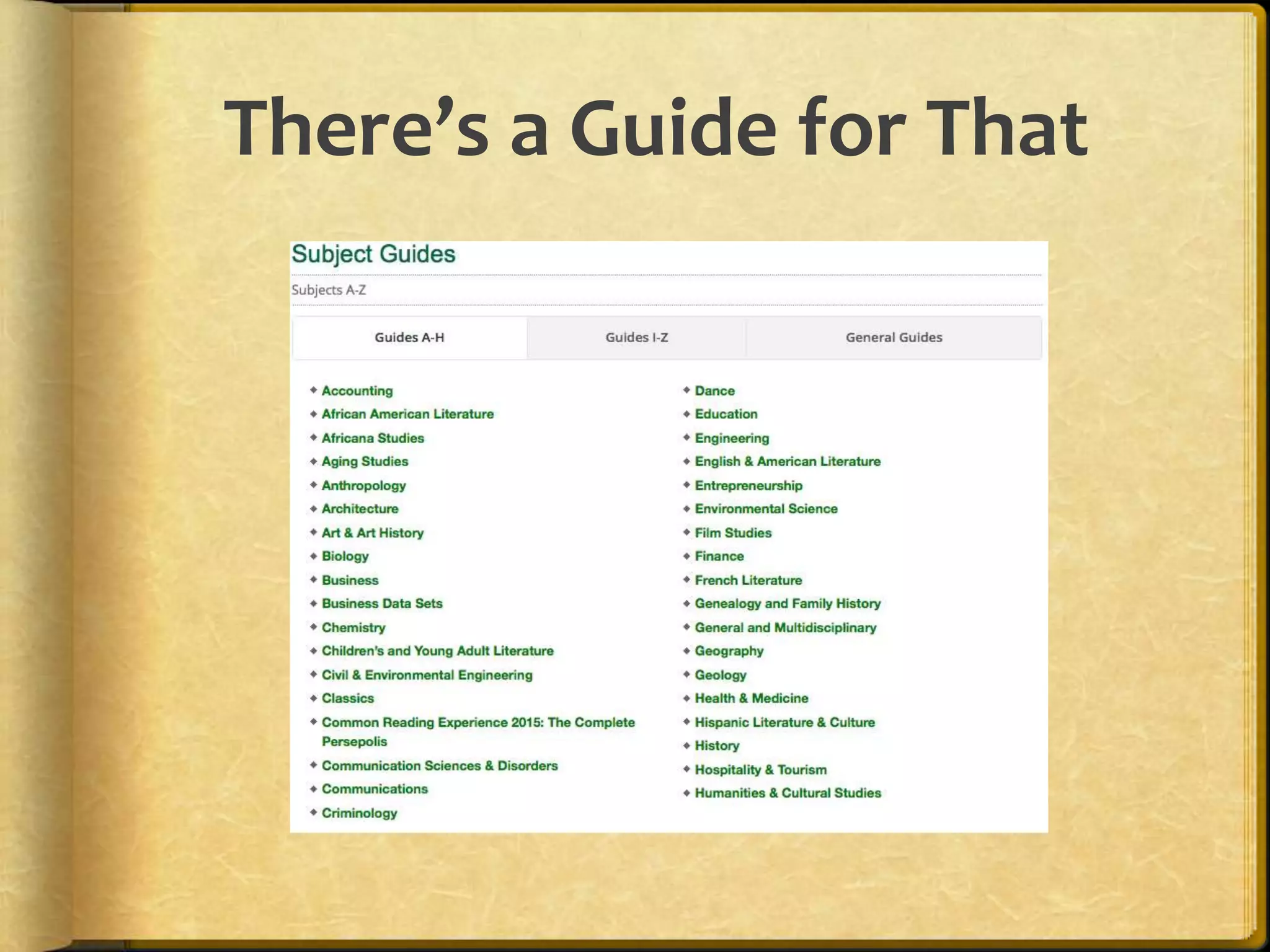There’s a Guide for That
 