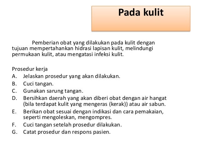 pemberian obat dalam keperawatan