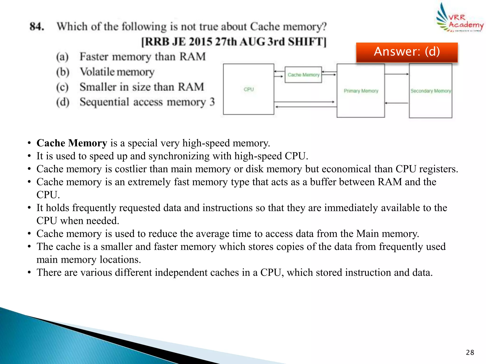 RRB JE Stage 2 Computer and Applications Questions part 3 | PPT