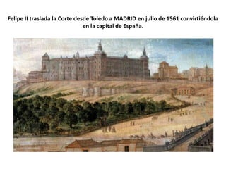 LA ABDICACIÓNAlegoría de la abdicación de emperador Carlos V en Bruselas (c. 1620), de FransFrancken IIEn 1555 el Emperador Carlos V abdicaba en Bruselas en su hijo Felipe, que reinaría como Felipe II en todos los territorios de su padre excepto en el Imperio Alemán.  Carlos se retiró al monasterio de Yuste en febrero de 1557 hasta su muerte en septiembre de 1558.