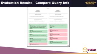 Evaluation Results - Compare Query Info
 