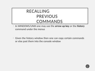 Recall Command Comprehensive R Reference Card for Data Analysis and Programming | PPTX