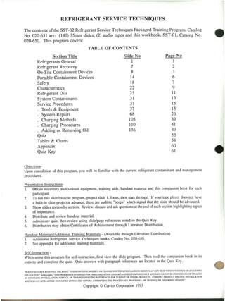 Refrigerant.service technique