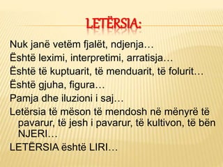 Rrethi i letërsisë | PPTX
