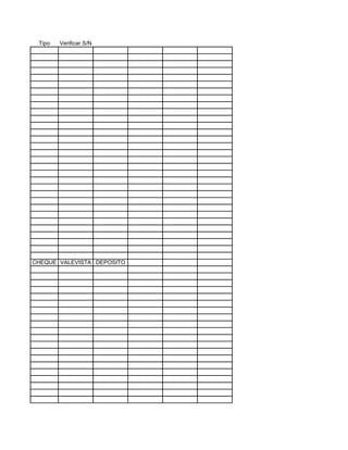 Tipo   Verificar S/N




CHEQUE VALEVISTA DEPOSITO
 