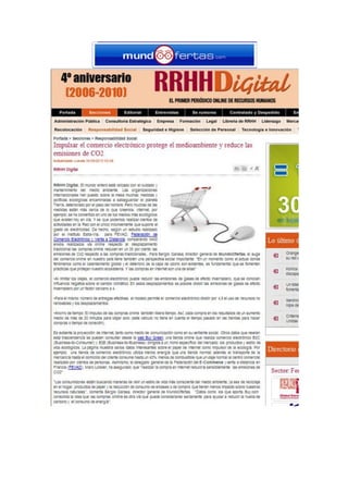 MundoOfertas en RRHHDigital.com “La Compra Online Reduce Las Emisiones de Co2 en Un 35%”