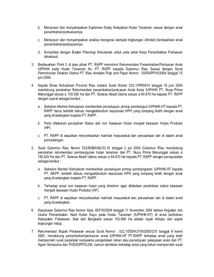 Contoh Surat Permohonan Pelepasan Kawasan Hutan - Mosaicone