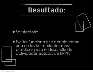 Resultado:


                     •
                     •



viernes 7 de octubre de 2011
 