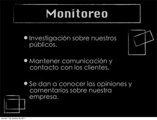 Monitoreo

                        •

                        •

                        •

viernes 7 de octubre de 2011
 