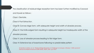 residual ridge resoprtion in complete denture patients | PPTX