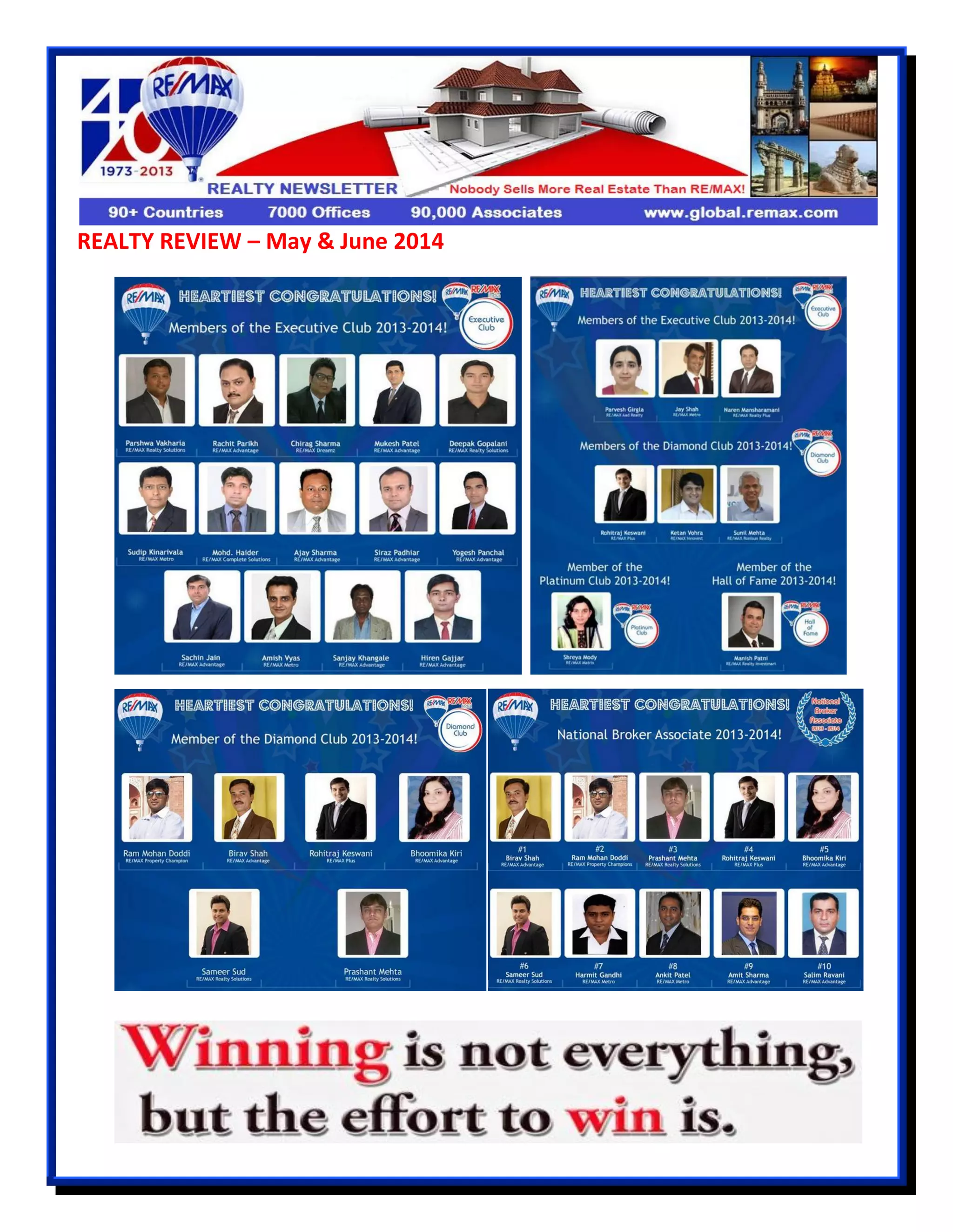 REALTY REVIEW – May & June 2014
 