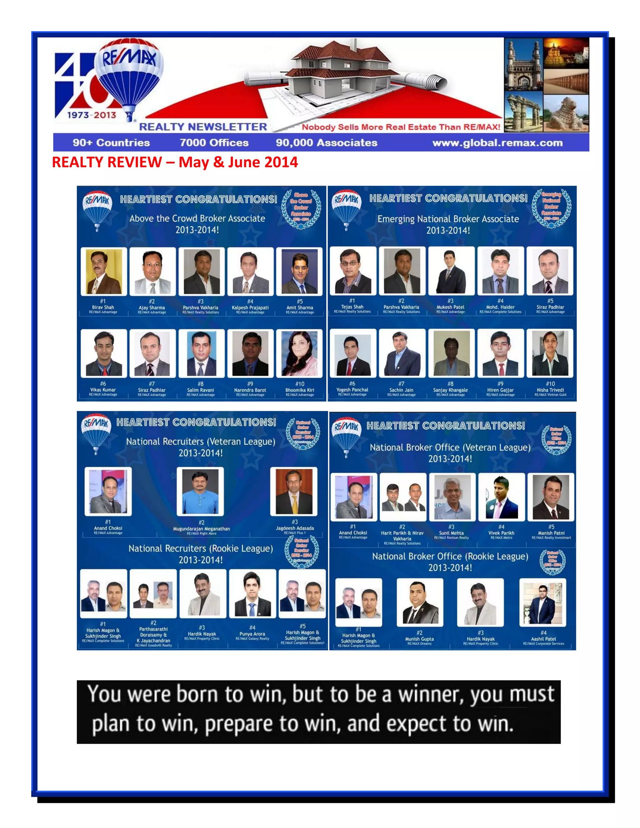 REALTY REVIEW – May & June 2014
 