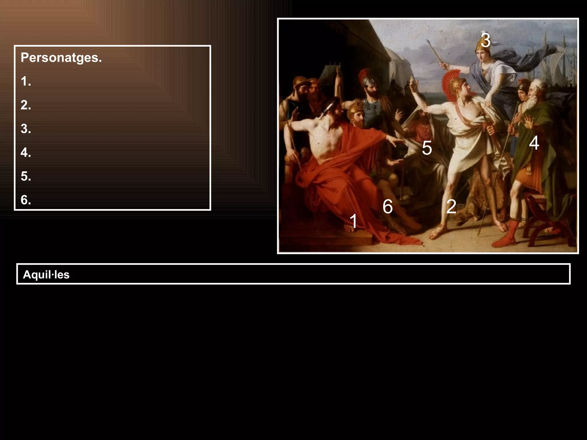 Aquil·les 1 2 3 4 5 Personatges. 1. 2. 3. 4. 5. 6. 6 