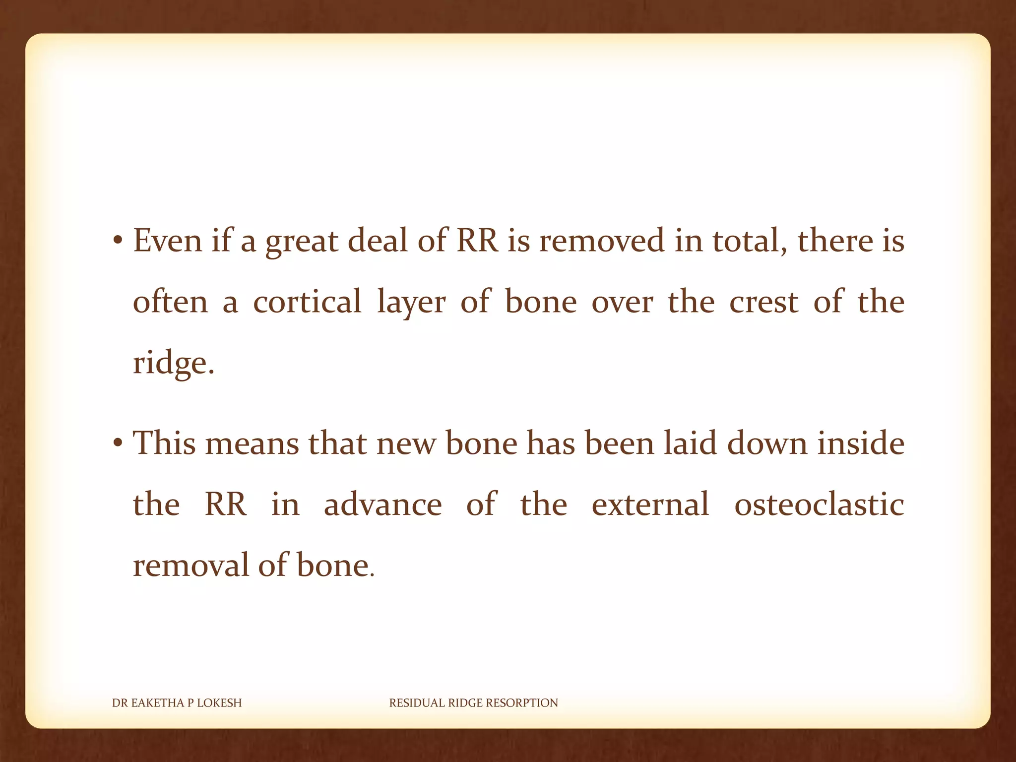 Residual ridge resorption - RRR | PPTX