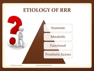 Systemic Factors For Rrr Residual ridge resorption - RRR | PPTX