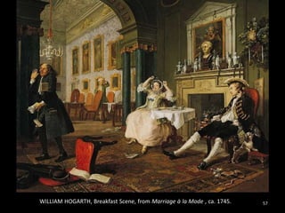 57WILLIAM HOGARTH, Breakfast Scene, from Marriage à la Mode , ca. 1745.
 
