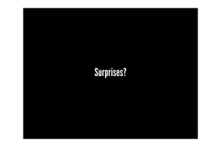 Surprises?
 
