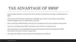 RETIREMENT PLANNING-RRSP AND TFSA:STRATEGIES FOR INVESTMENT | PPTX