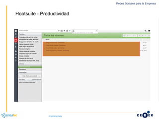 Hootsuite - Seguimiento y Monitorización
Hootsuite - Productividad
 