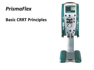 PrismaFlex
Basic CRRT Principles
 