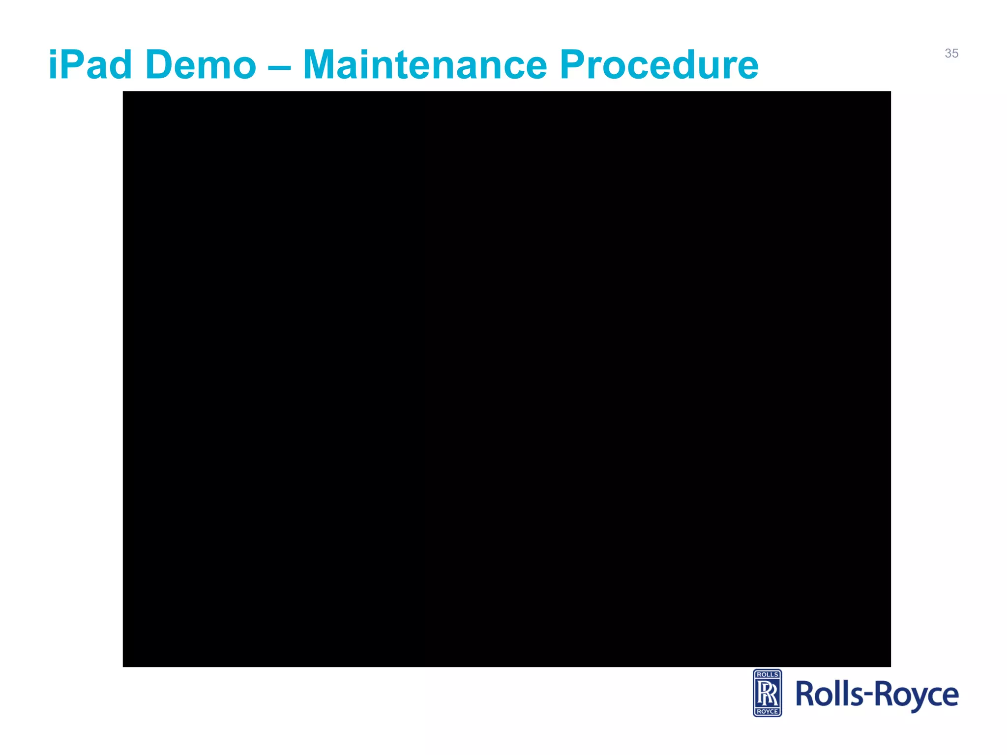 iPad Demo – Maintenance Procedure

35

 