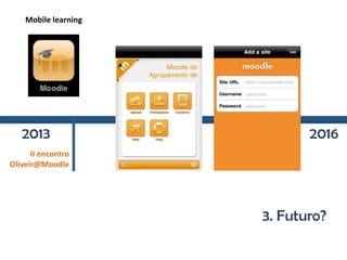 3. Futuro?
2013
II encontro
Oliveir@Moodle
2016
Mobile learning
 