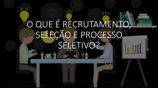 O QUE É RECRUTAMENTO,
SELEÇÃO E PROCESSO
SELETIVO?
 