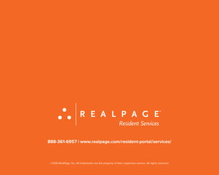 RealPage Resident Services Brochure, Featuring ActiveBuilding Multifamily Resident  Portal