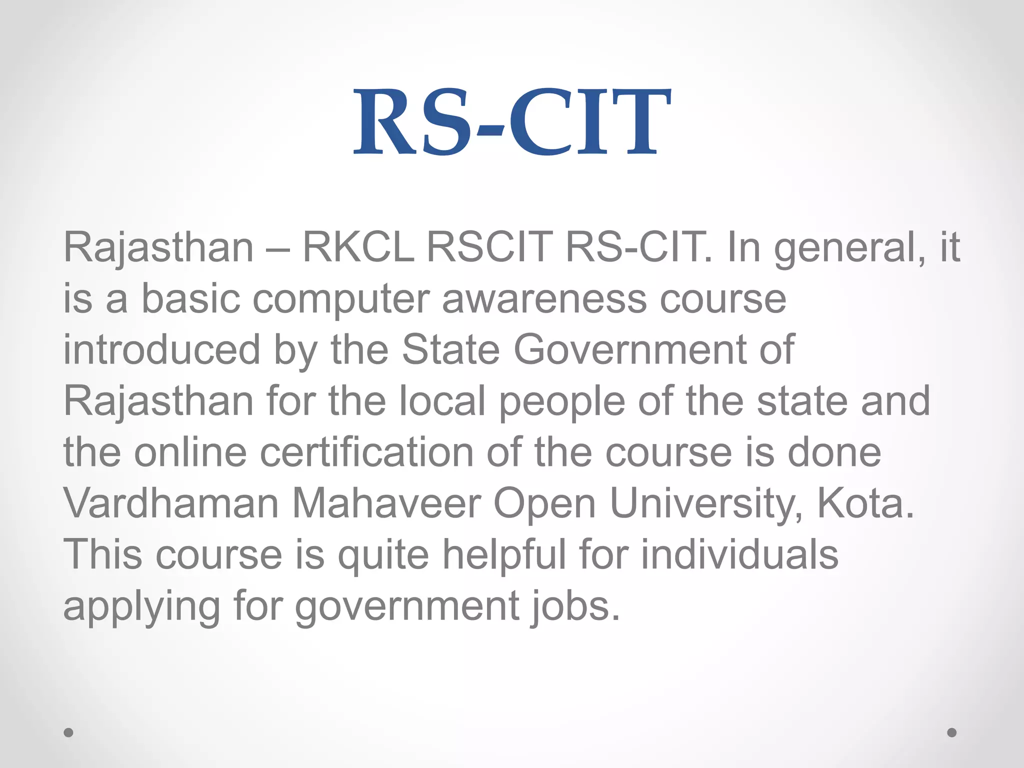 RS-CIT program | PPTX