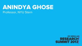Professor, NYU Stern
ANINDYA GHOSE
 