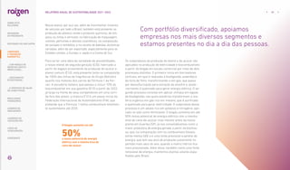 Nosso etanol, por sua vez, além de movimentar motores
de veículos por todo o Brasil, também está presente na
produção de plástico verde e produtos químicos, de lim-
peza, ou tintas e vernizes; na fabricação de maquiagem,
cremes, perfumes e demais cosméticos; na composição
de xaropes e remédios; e na receita de bebidas alcóolicas
variadas; além de ser exportado, especialmente para os
Estados Unidos, a Europa, o Japão e a Coreia do Sul.
Para se ter uma ideia da variedade de possibilidades,
o nosso etanol de segunda geração (E2G), fabricado a
partir do bagaço proveniente da produção do açúcar e
etanol comum (E1G), está presente tanto na composição
de 100% das linhas de fragrâncias do Grupo Boticário
quanto nos motores dos carros de Fórmula 1 da Fer-
rari. A escuderia italiana, que passou a incluir 10% do
biocombustível em sua gasolina (E10) a partir de 2022,
já larga na frente de seus competidores em uma corri-
da fora das pistas: a mistura E10 é um passo inicial da
Federação Internacional de Automobilismo (FIA), que
pretende que a Fórmula 1 tenha combustíveis totalmen-
te sustentáveis até 2025.
O biogás aumenta em até
50%
o nosso potencial de energia
elétrica com a mesma área de
cana-de-açúcar
Os subprodutos da produção do etanol e do açúcar são
aplicados na produção de eletricidade e biocombustíveis
a partir do biogás em escala comercial por meio de dois
processos distintos. O primeiro inicia em biorreatores
verticais, em que é realizada a biodigestão anaeróbica
da torta de filtro, transformando-a em gás, que passa
por dessulfurização para extração do enxofre e, poste-
riormente, é queimado para gerar energia elétrica. O se-
gundo processo consiste em aplicar vinhaça em lagoas
de biodigestão, nas quais bactérias transformam a ma-
téria orgânica em gás rico em metano, que é purificado
e queimado para gerar eletricidade. O subproduto desse
processo é um adubo rico em potássio e nitrogênio, apli-
cado no solo como fertilizante. O biogás aumenta em até
50% nosso potencial de energia elétrica com a mesma
área de cana-de-açúcar, mas mesmo antes da nossa
planta em Guariba (SP), já nos consolidávamos como a
maior produtora de energia gerada a partir da biomas-
sa, que, na comparação com os combustíveis fósseis,
emite menos GEE e é uma fonte previsível e perene de
energia, que tem seu pico de produção justamente no
período mais seco do ano, quando a matriz hídrica fica
mais pressionada. Além disso, também como uma fonte
renovável de energia, mantemos plantas solares espa-
lhadas pelo Brasil.
Com portfólio diversificado, apoiamos
empresas nos mais diversos segmentos e
estamos presentes no dia a dia das pessoas.
SOBRE ESTE
RELATÓRIO
... COM MODELO DE
NEGÓCIOS ÚNICO E
IRREPLICÁVEL…
DESTAQUES DO ANO-SAFRA
… E PROPOSTA DE VALOR
NO LONGO PRAZO
MENSAGEM
DO PRESIDENTE
… CRESCIMENTO
ESTRUTURADO…
LIDERANDO
A TRANSIÇÃO
ENERGÉTICA
RESULTADOS
FINANCEIROS
CADERNO DE
INDICADORES
SUMÁRIOS DE
CONTEÚDO GRI
CARTA DE
ASSEGURAÇÃO
EXPEDIENTE
20
RELATÓRIO ANUAL DE SUSTENTABILIDADE 2021–2022
 