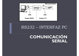 RS232 – INTERFAZ PC
COMUNICACIÓN
SERIAL
 
