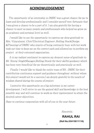 1
ACKNOWLEDGEMENT
RAHUL RAI
(Roll No.03415611116)
 