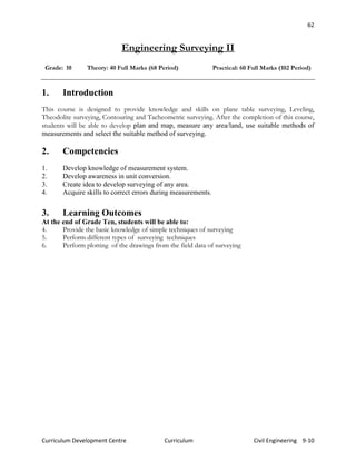civil engineering-curriculum-Grade 9 and 10 | PDF