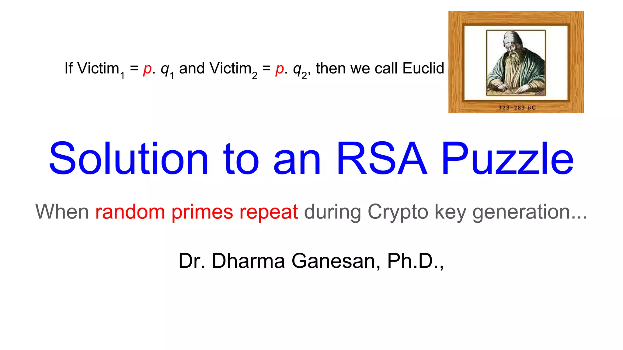 RSA cracking puzzle | PDF